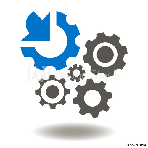 500x500 Gears Arrow Integration Vector Icon Cogwheel Integrated Mechanism