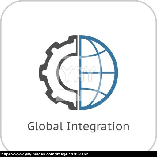 512x512 Global Integration Icon Flat Design Vector