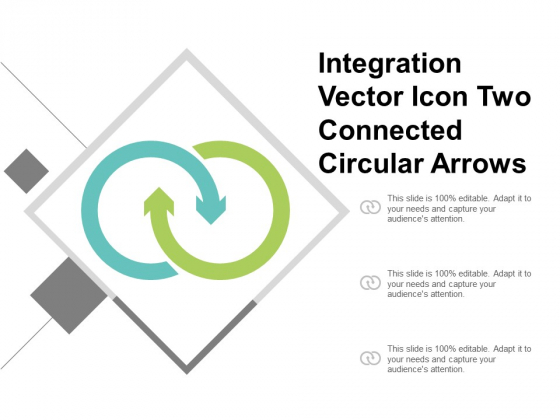 560x420 Integration Vector Icon Two Connected Circular Arrows Ppt