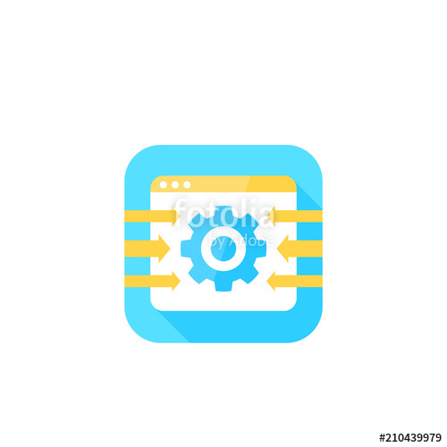 500x500 Integration System Icon, Vector Illustration Stock Image