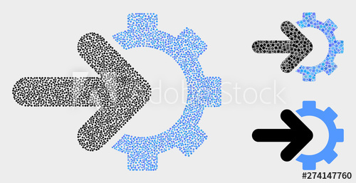 500x257 Pixel And Mosaic Cog Arrow Integration Icons Vector Icon Of Cog