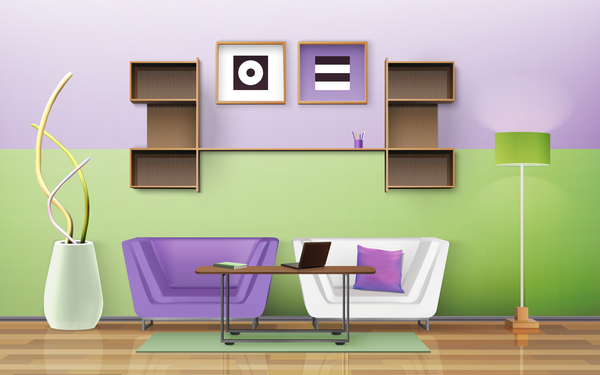 600x375 Living Room Interior Design Vector Free Download