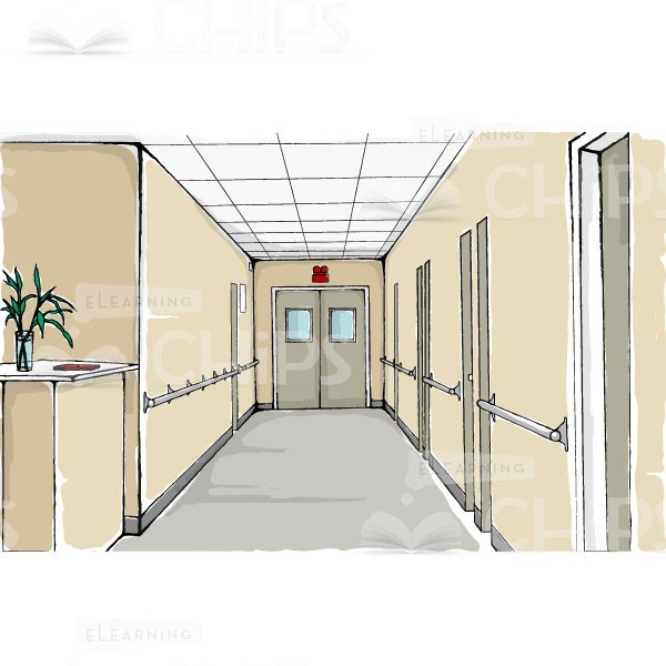 600x600 Hospital Interior Vector Background