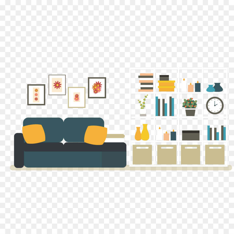 900x900 Interior Design Services Cartoon Vector Living Room Sofa Png