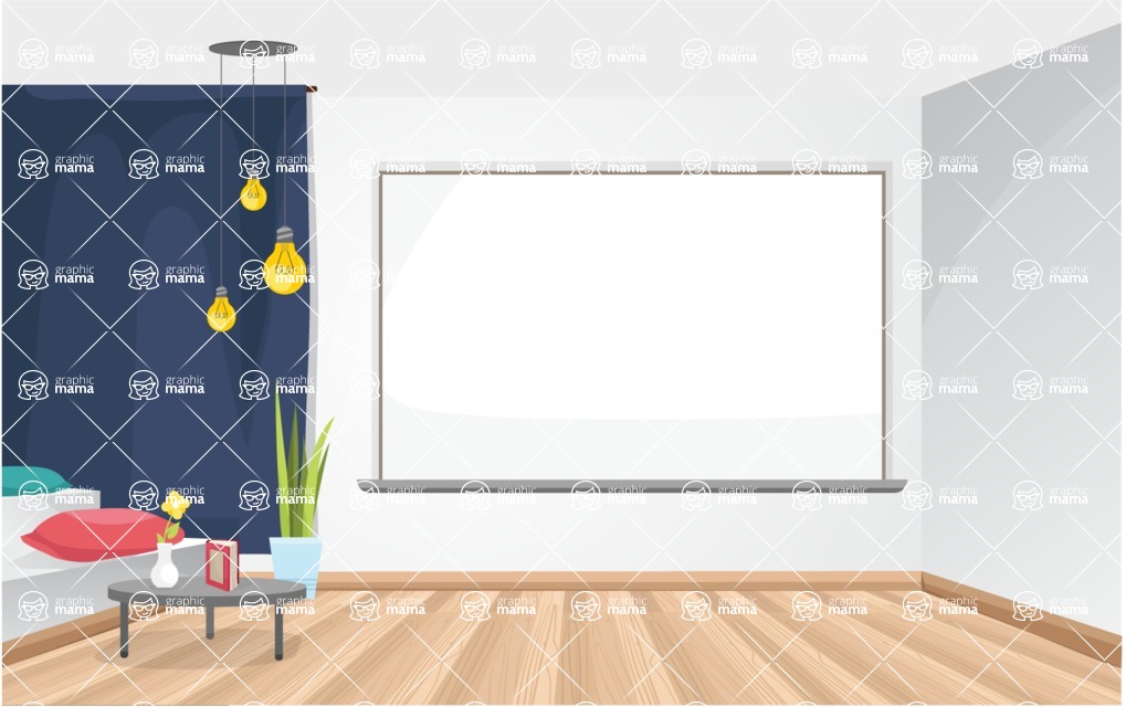 1019x640 Modern Office Room Interior Vector Background