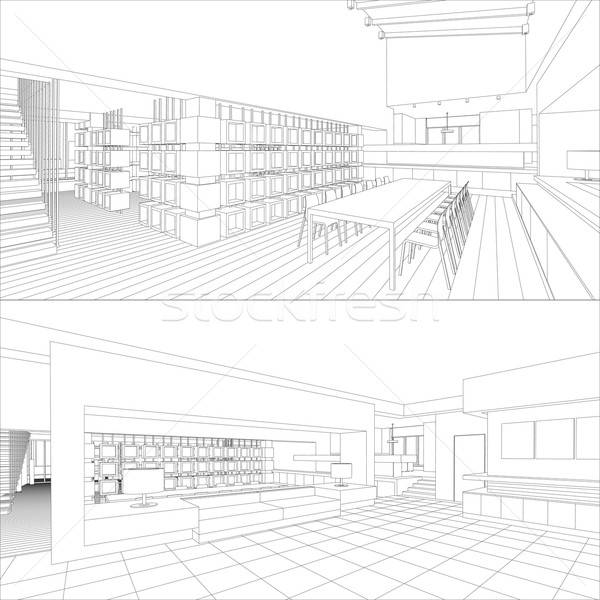 600x600 Interior Vector Drawing Vector Illustration Ilya Bolotov