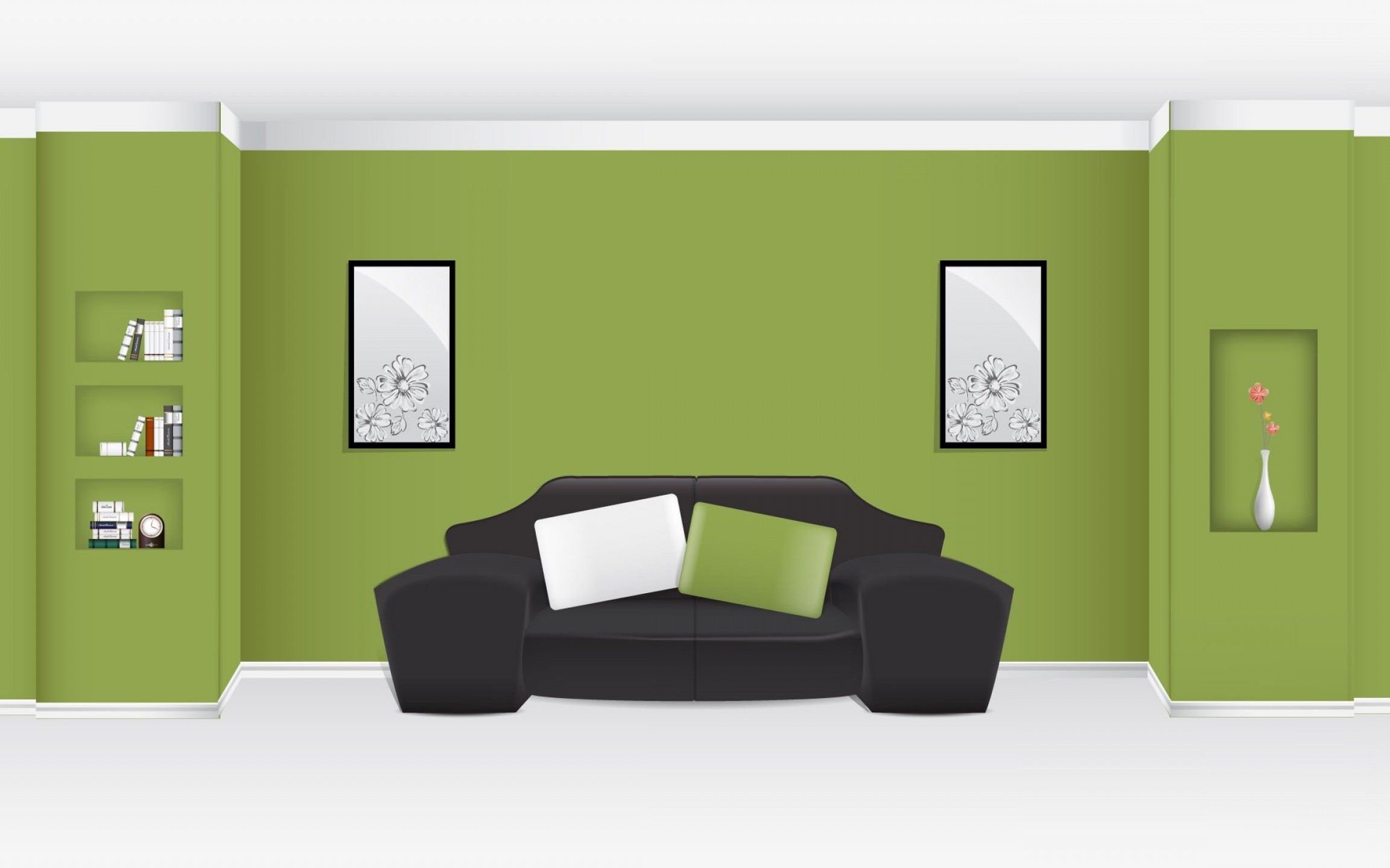 2304x1440 Pretty Design House Interior Vector