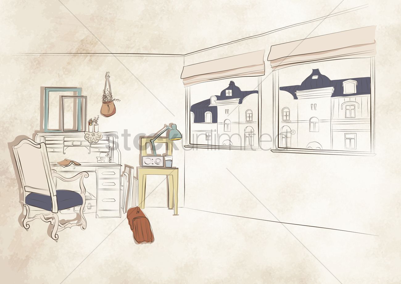 1300x919 Room Interior Vector Image