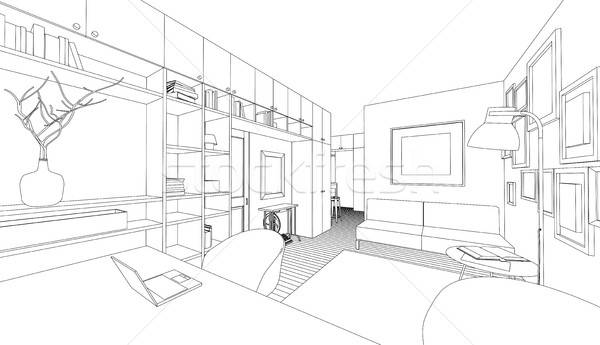 600x345 Vector Drawing Of The Interior Vector Illustration Ilya Bolotov