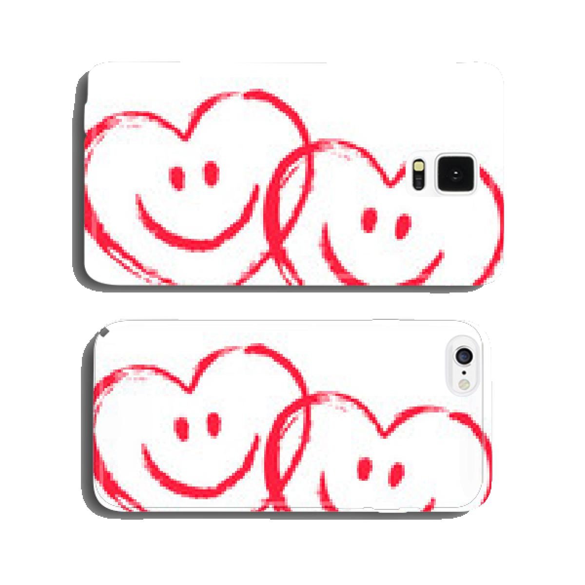 Red, Interlocking Smiley Hearts, Vector Cell Phone 1200x1200 Red, Interlocking Smiley Hearts, Vector Cell Phone