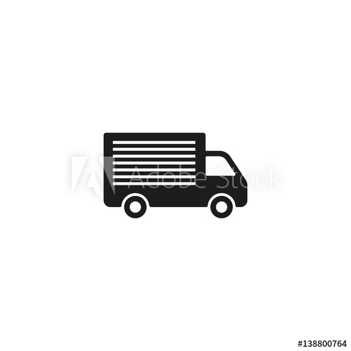 500x500 Truck Shipping Symbol Isolated On White Background Vector
