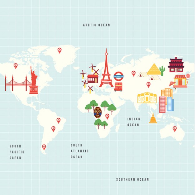 626x626 International Culture Map Vector Free Download