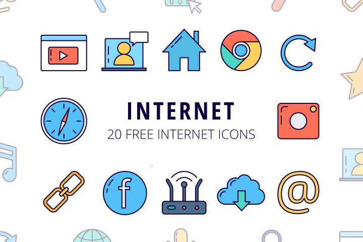 720x480 Set Of Free Internet Icon Vector