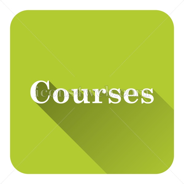 600x600 Courses Flat Icon With Long Shadow Vector