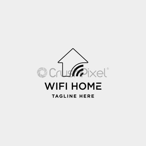 500x500 Home Internet Logo Design Vector Wifi House Icon Siymbol Sign