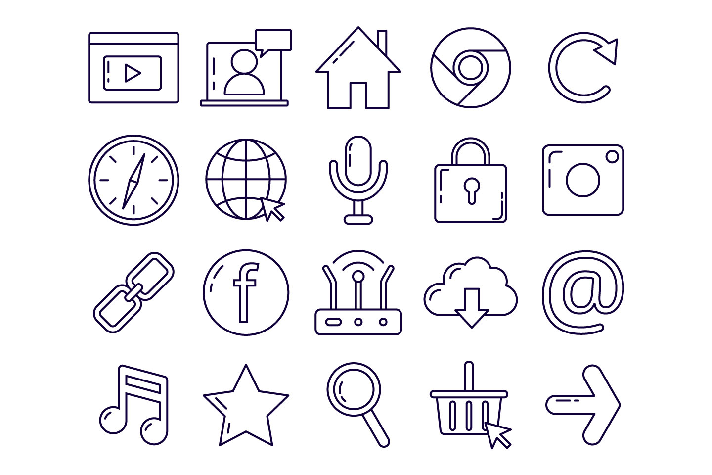 1440x960 Internet Vector Free Icon Set