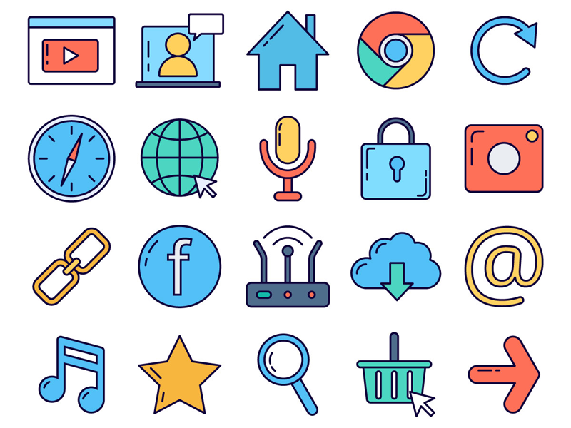 800x600 Internet Vector Freebie Icon Set