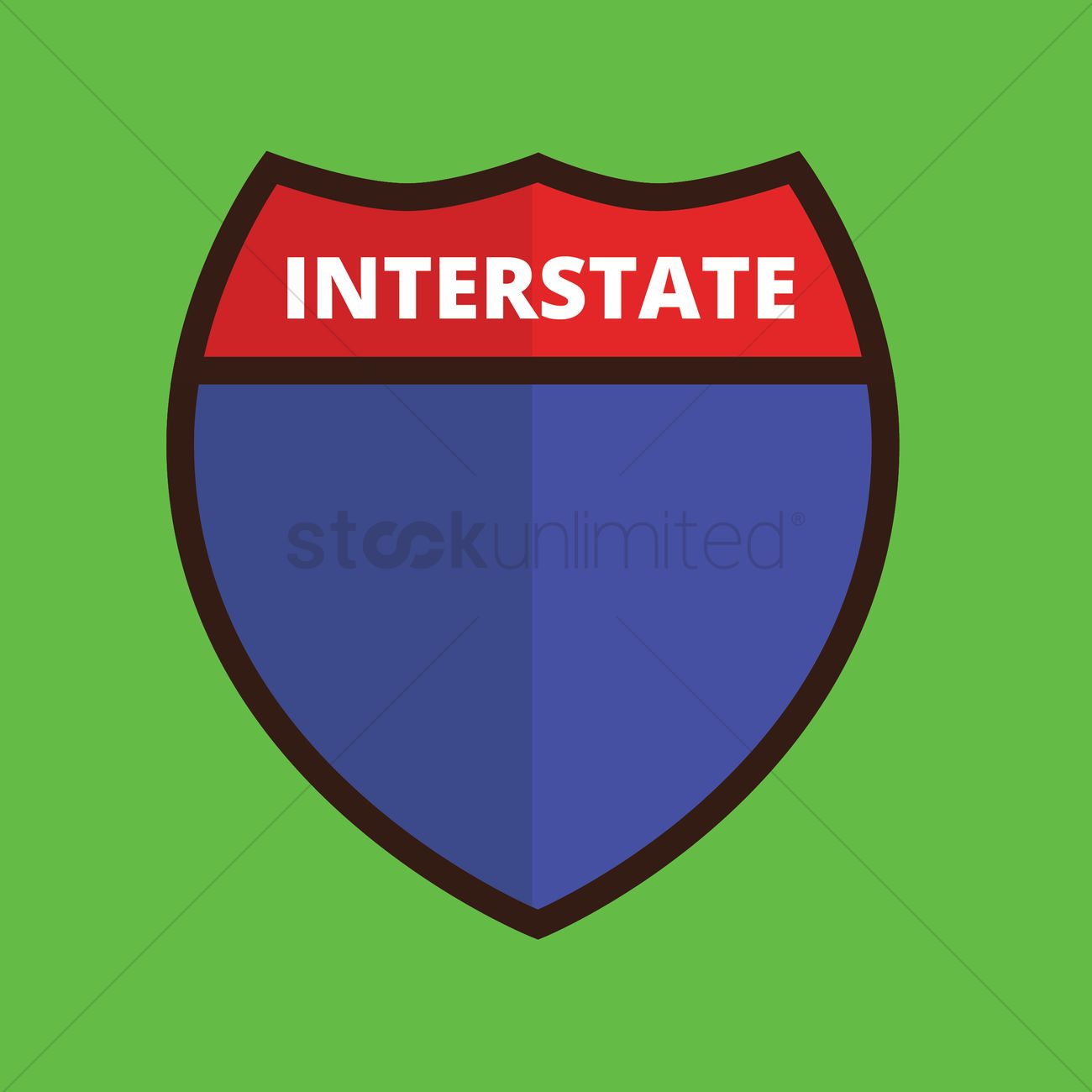 1300x1300 Interstate Route Sign Vector Image