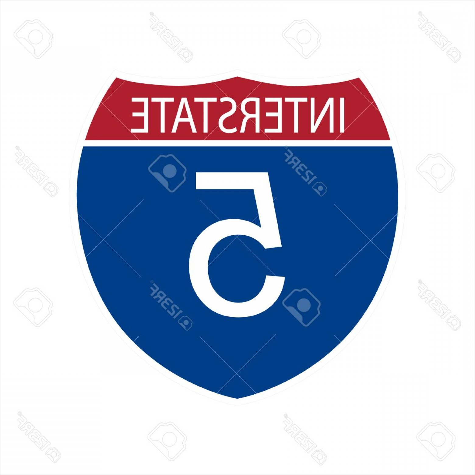 1560x1560 Photostock Vector Vector Illustration Interstate Highway Road Sign