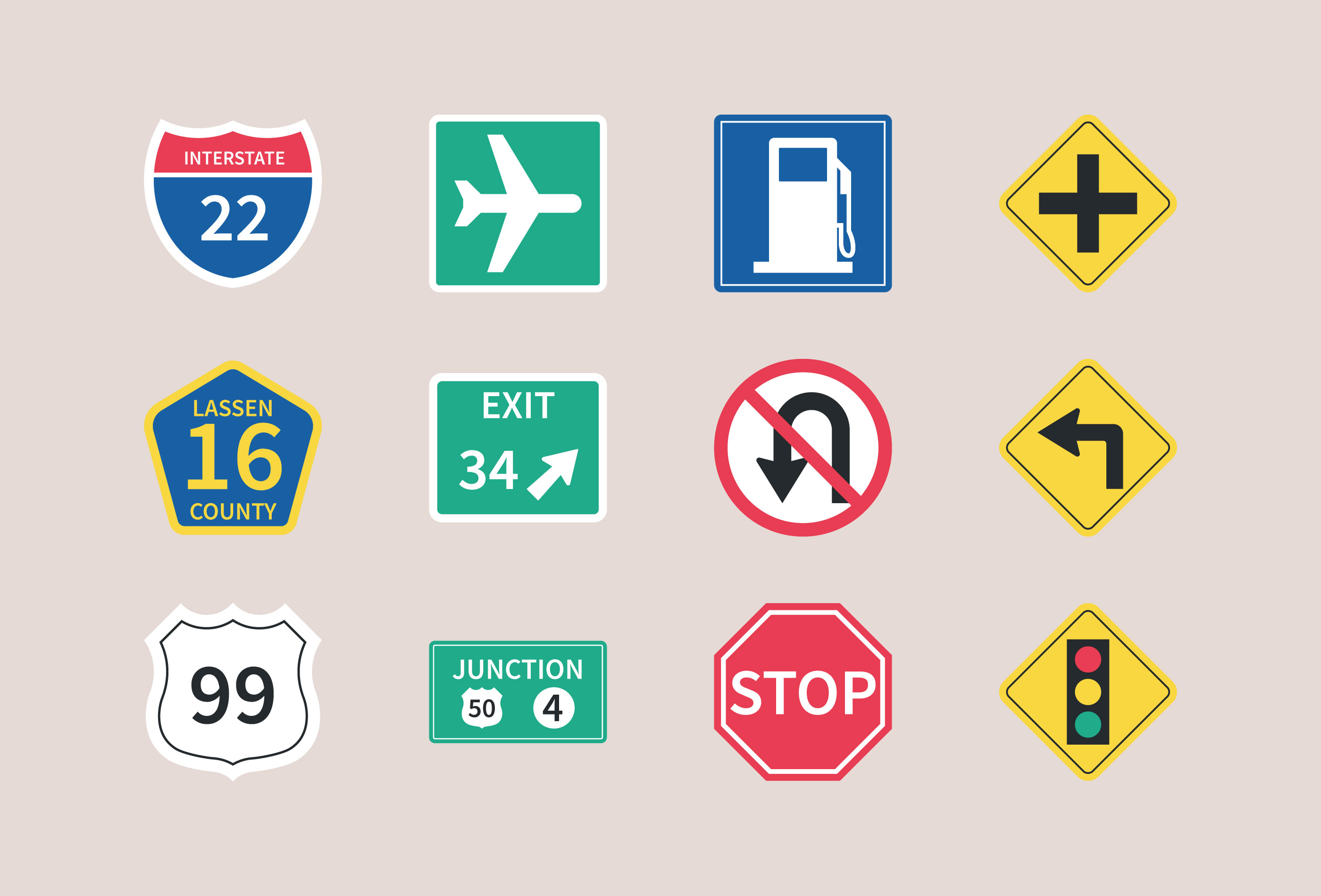 2800x1900 Route Sign Free Vector Art