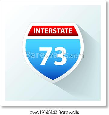 362x382 Interstate Vector Icon, Art Print Barewalls Posters Prints