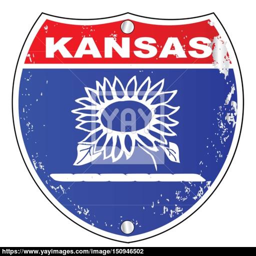 512x512 Kansas Interstate Sign Vector