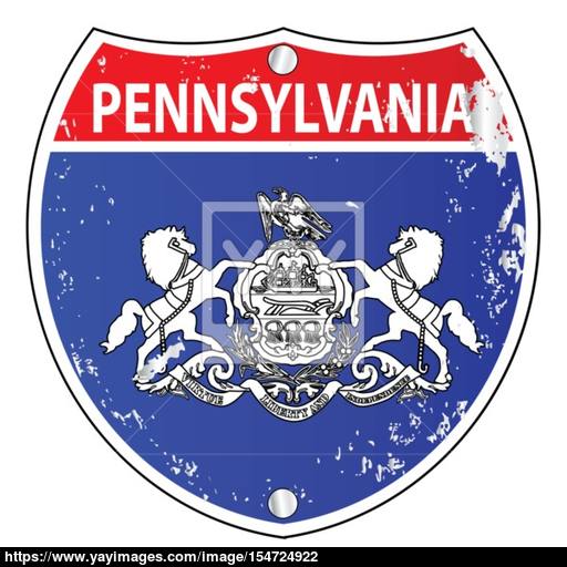 512x512 Pennsylvania Flag Icons As Interstate Sign Vector