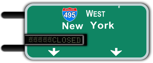 500x206 Vector Image Of Interstate Highway Sign With A Led Display