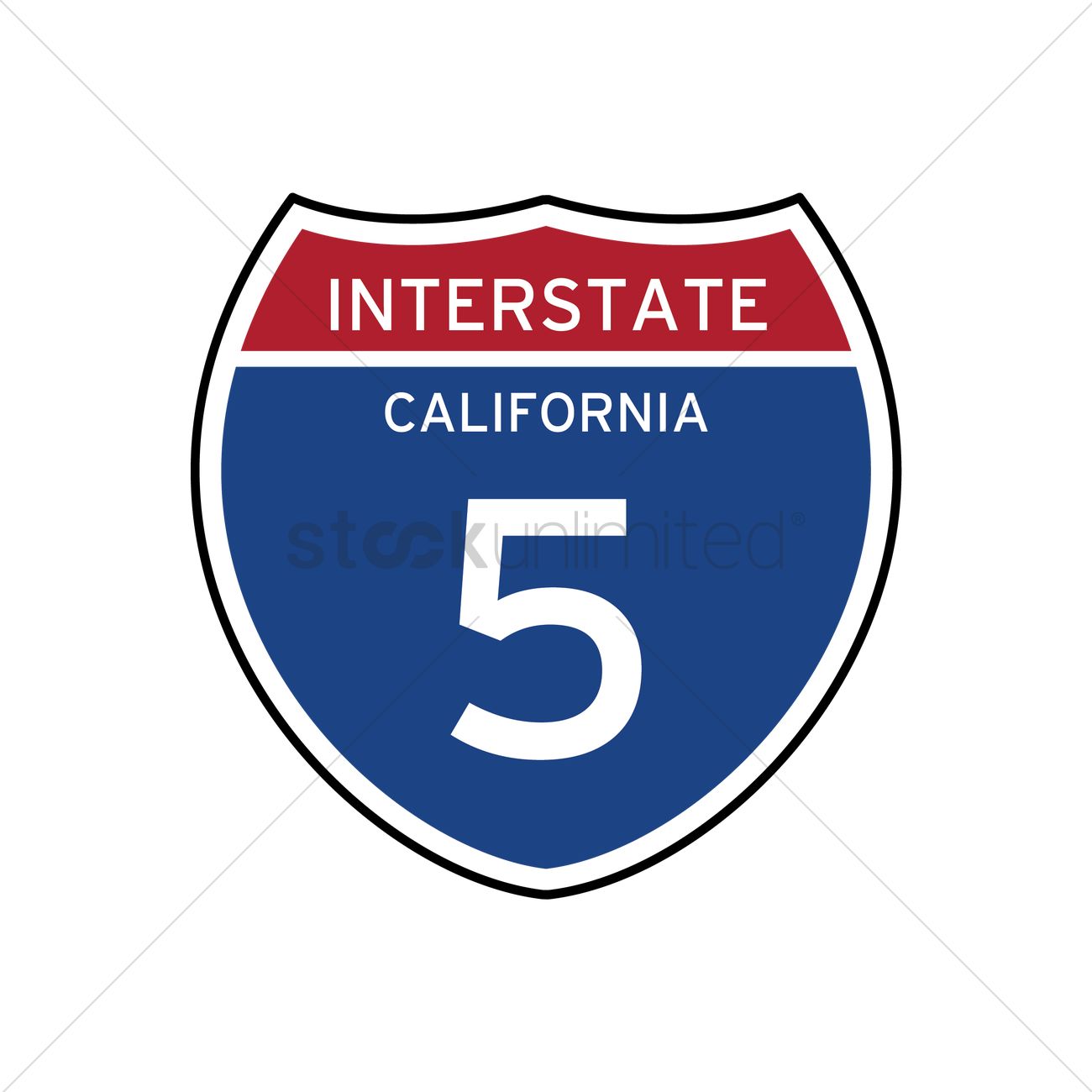 1300x1300 Interstate California Route Sign Vector Image