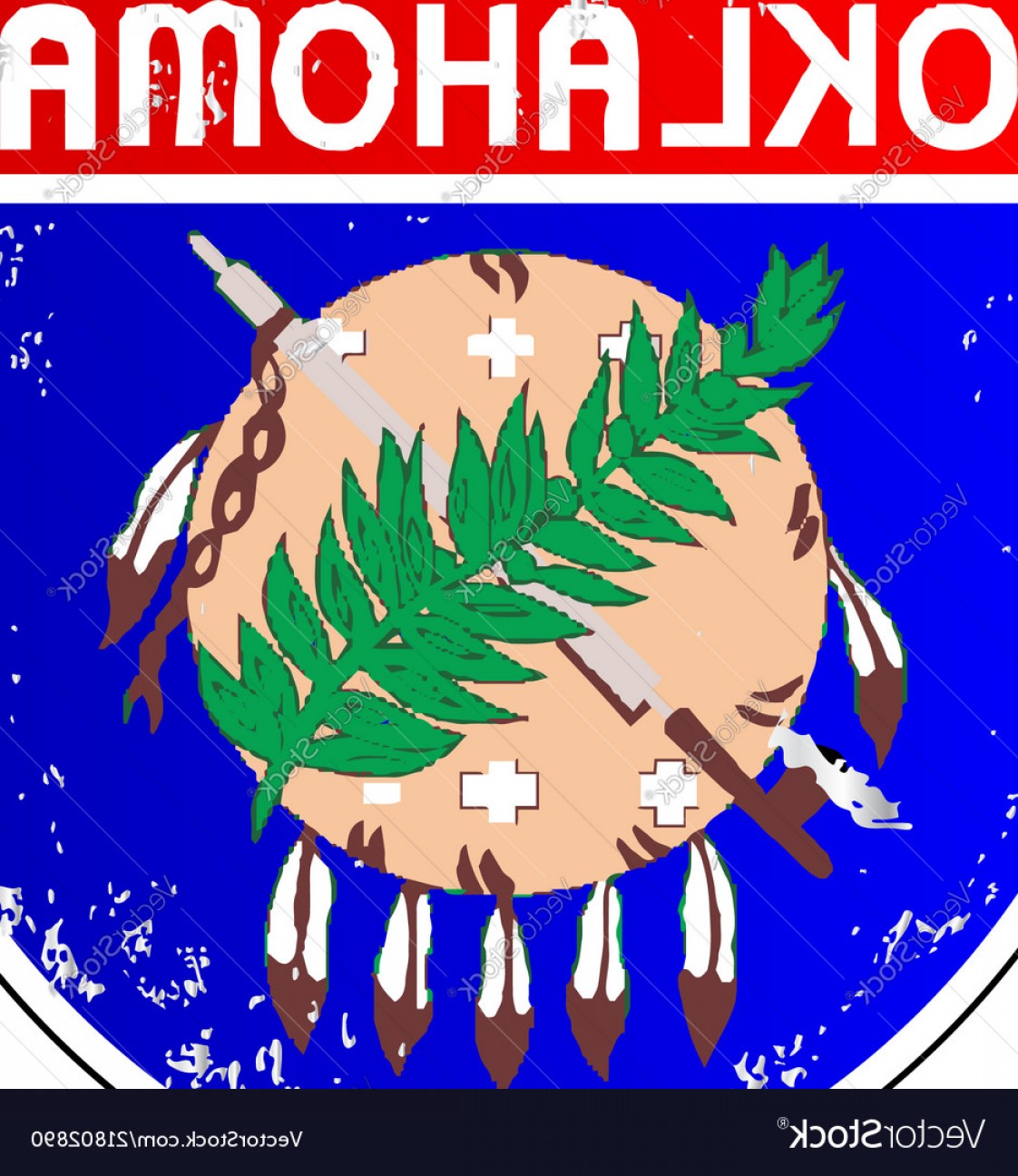 1122x1296 Oklahoma Flag Icons As Interstate Sign Vector Newwaysys