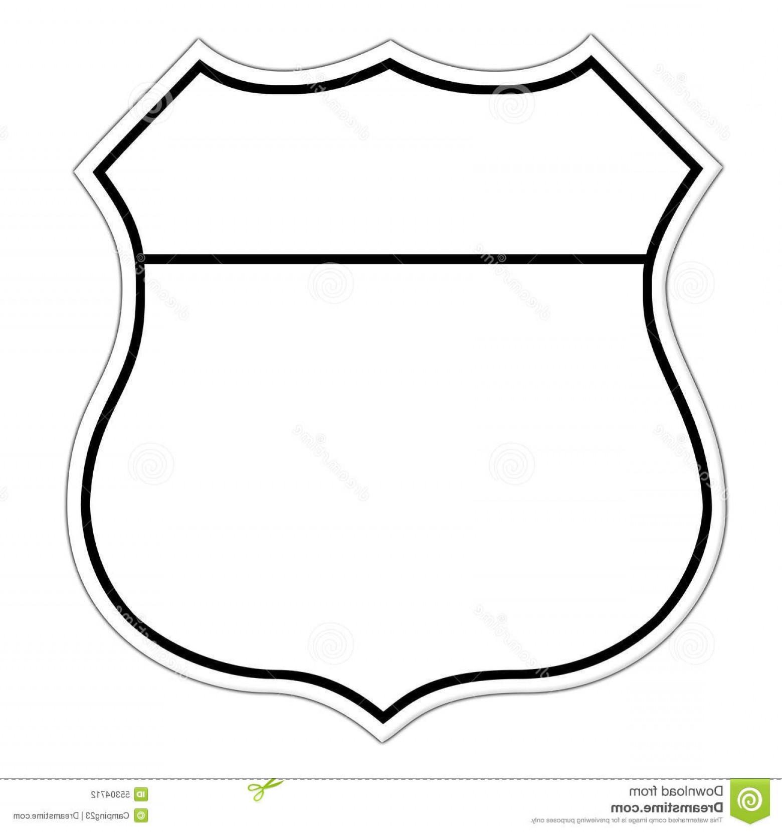 1560x1659 Stock Illustration Blank Interstate Sign Road Isolated White