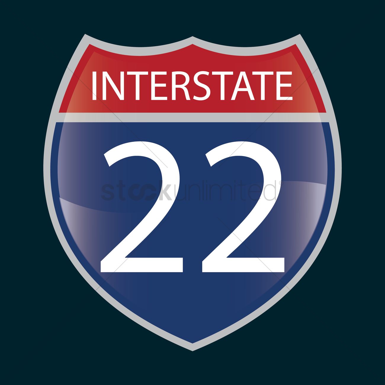 1300x1300 Interstate Route Sign Vector Image