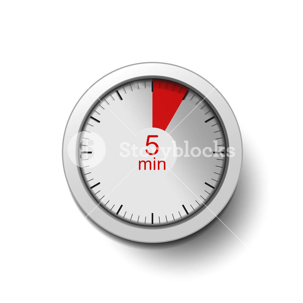 1000x1000 Time Interval Of Minutes, Isolated On A White Background