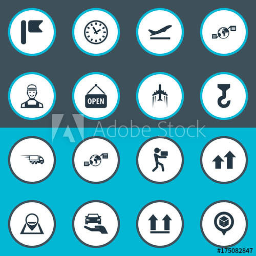 500x500 Vector Illustration Set Of Simple Engineering Icons Elements