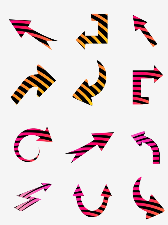 640x856 Colored Black Interval Arrow Collection For Commercial Use, Arrow