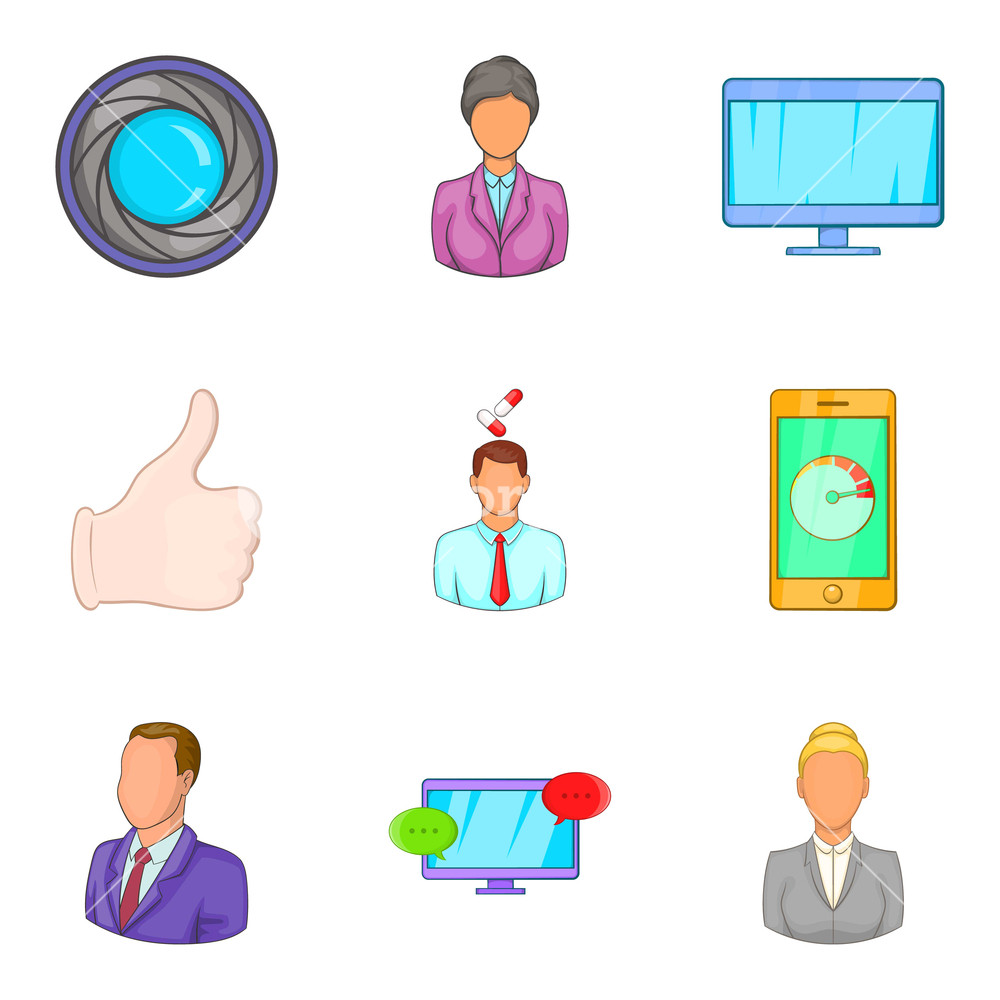 1000x1000 Job Interview Icons Set Cartoon Set Of Job Interview Vector