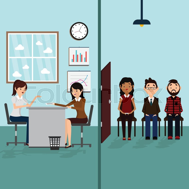 800x800 Job Interview In Office Business Stock Vector Colourbox