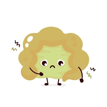 450x450 Sick Unhealthy Sad Intestine Vector Modern Style Cartoon