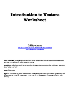 271x350 Introduction To Vectors Worksheet