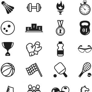 300x300 Set Sports Inventory Black Vector Icons Newwaysys