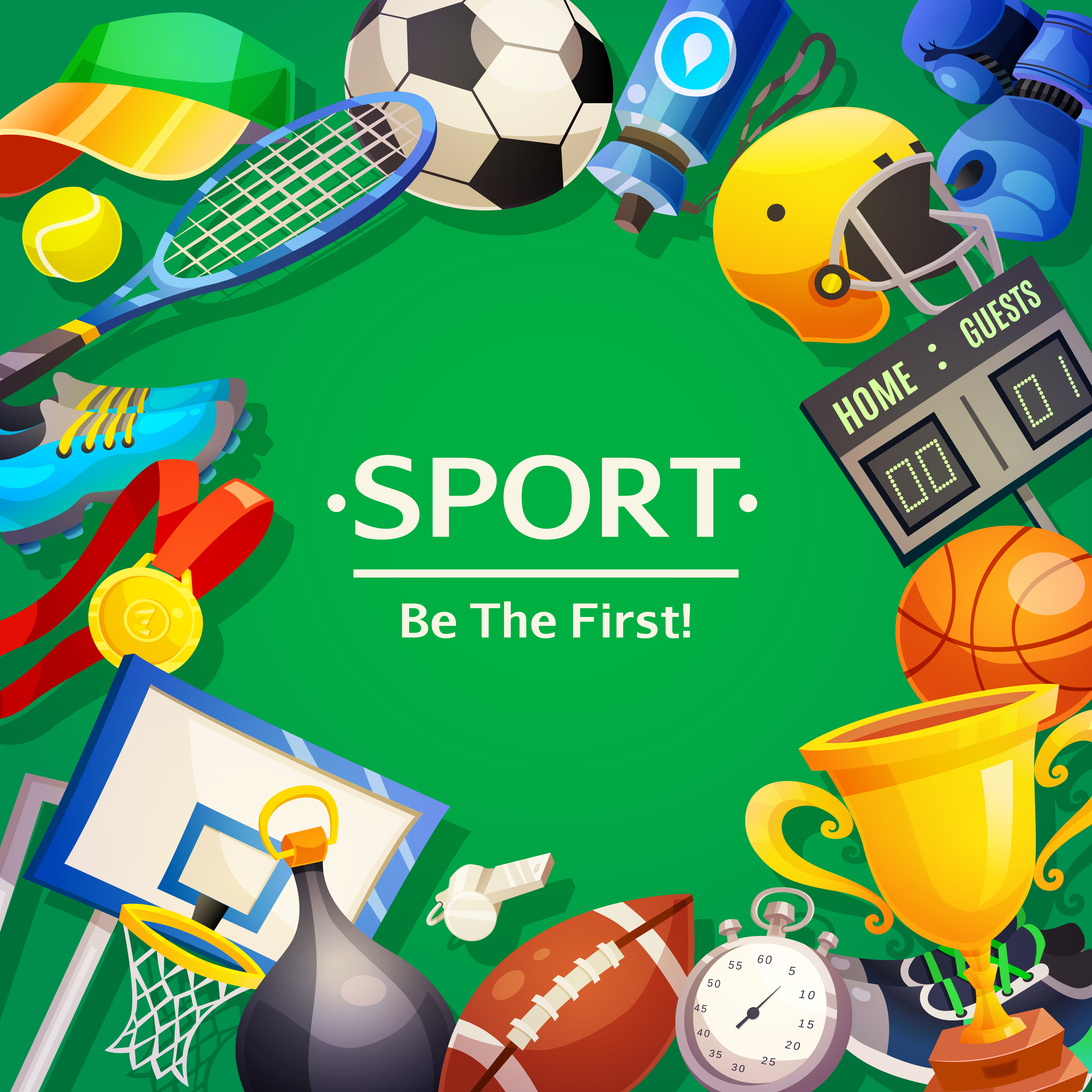 Sport Inventory Vector Illustration 4500x4500 Sport Inventory Vector Illustration