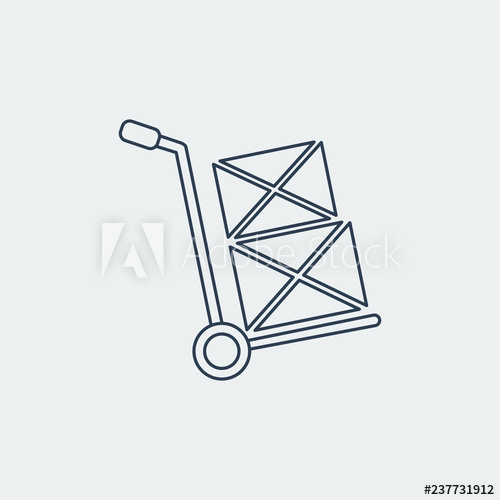 Hand Truck Line Icon Shipping Inventory Vector Illustration 500x500 Hand Truck Line Icon Shipping Inventory Vector Illustration