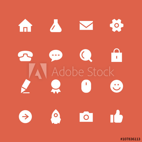 500x500 Invert Website Vector Icon Set Different White Symbols