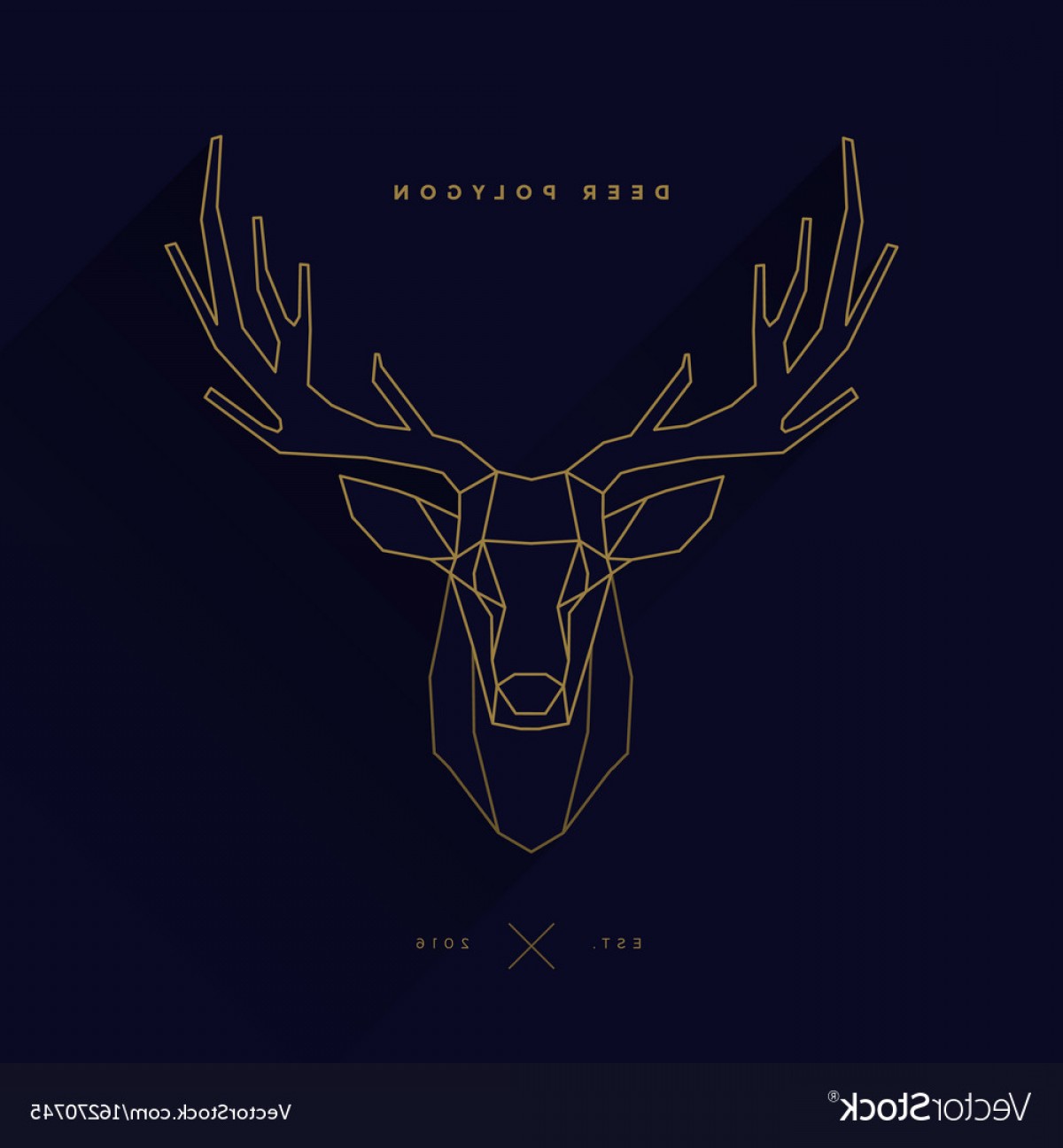 1200x1296 Deer Frame Invert Navy Vector Catamart