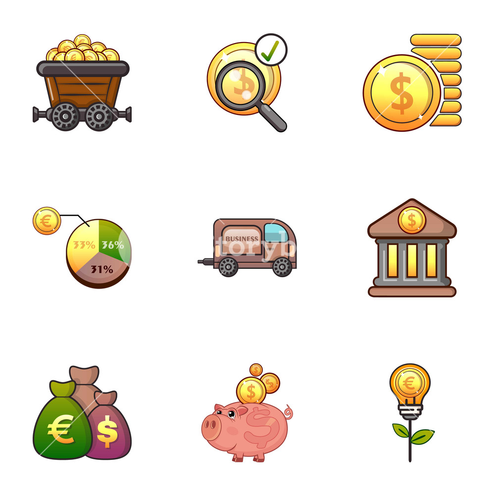 Investment Icons Set Cartoon Set Of Investment Vector Icons 1000x1000 Investment Icons Set Cartoon Set Of Investment Vector Icons