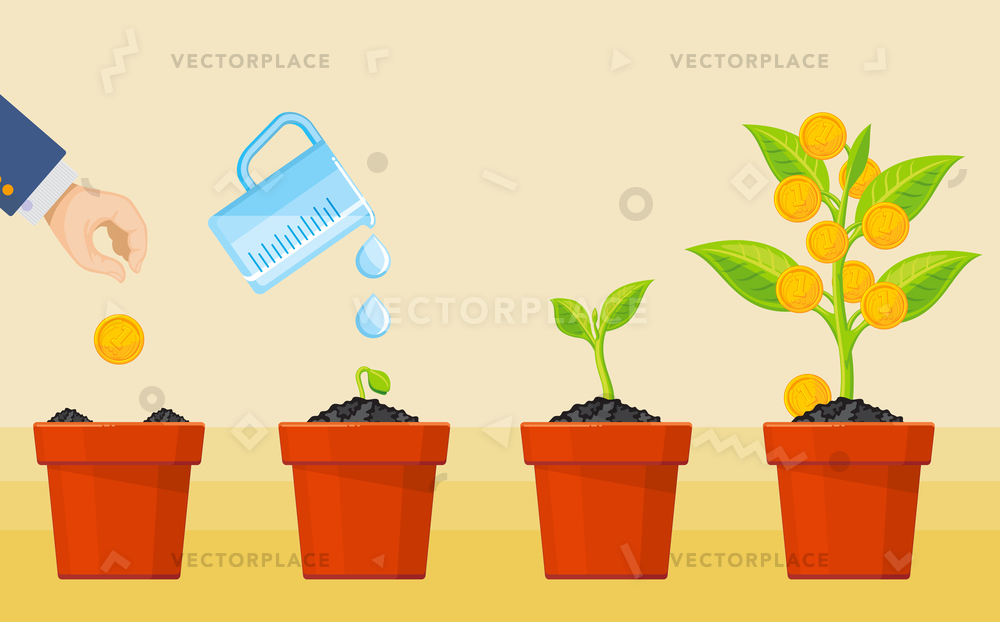 Money Tree Growing Business Economic Investment Vector 1000x622 Money Tree Growing Business Economic Investment Vector