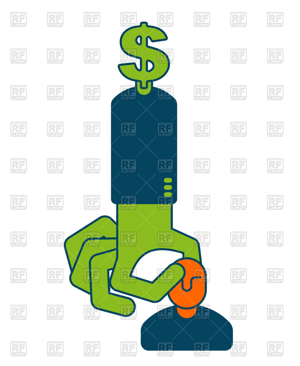 982x1200 Investor Icon Dollar Hand And Man Vector Image Of Business