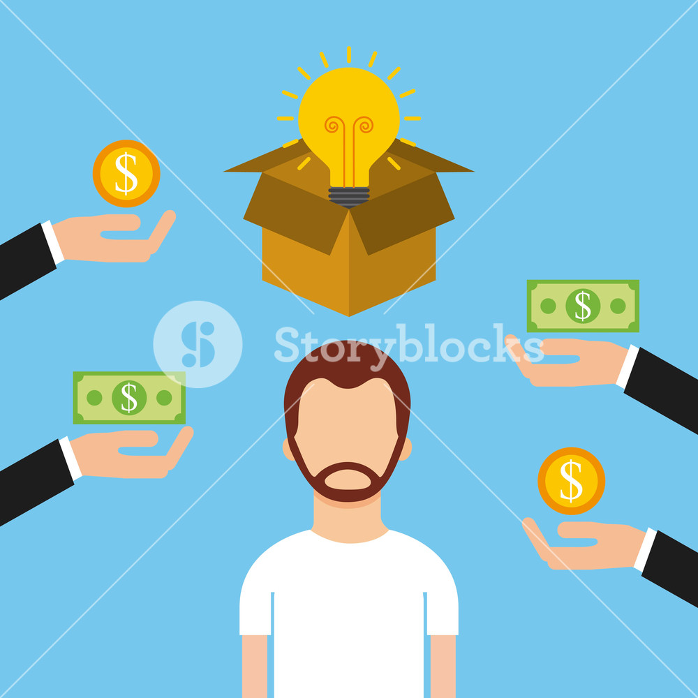 1000x1000 Man Character Crowdfunding Money Investor Capital Vector