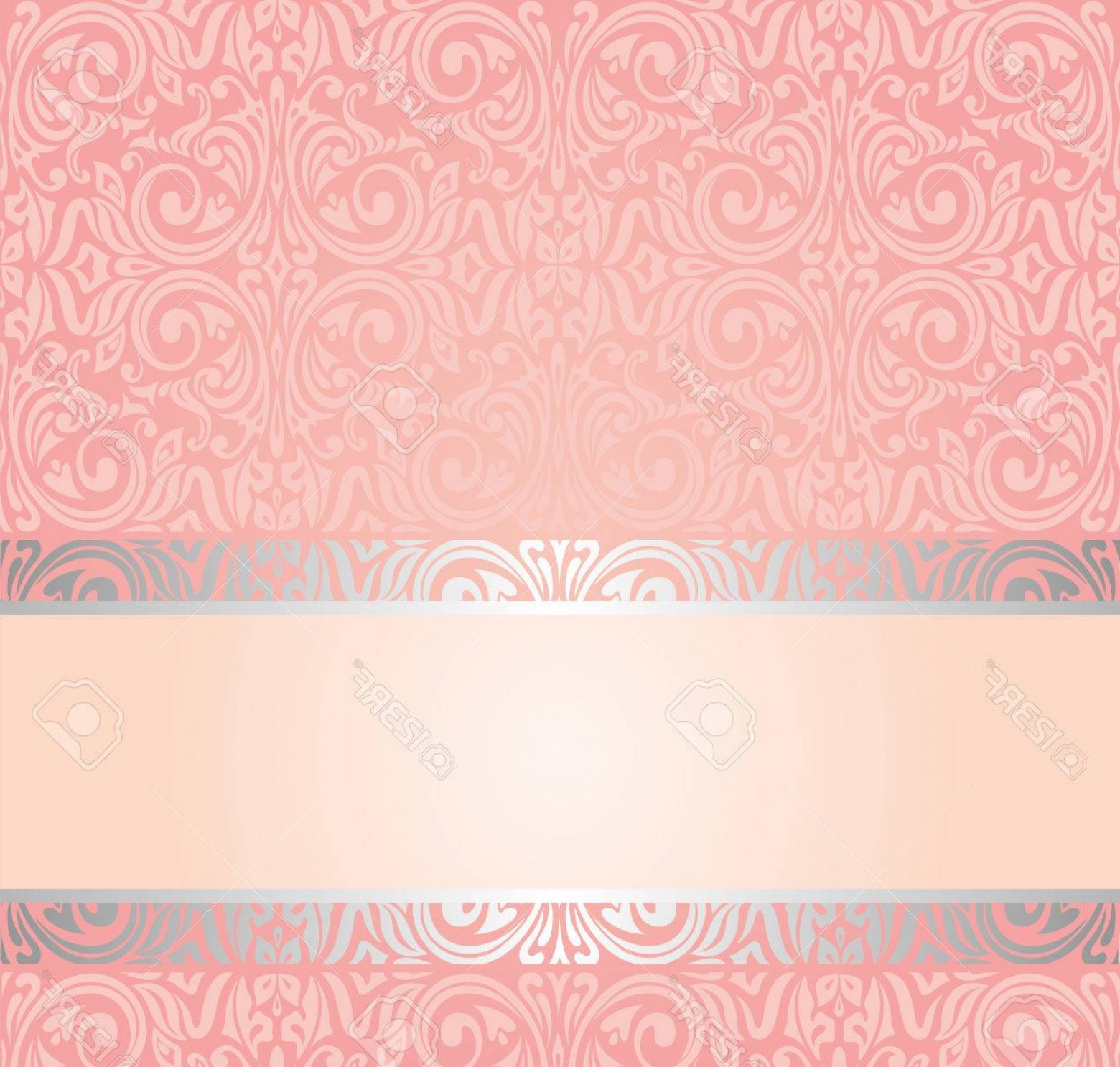 1560x1486 Photostock Vector Pink Silver Gentle Invitation Vintage Wallpaper