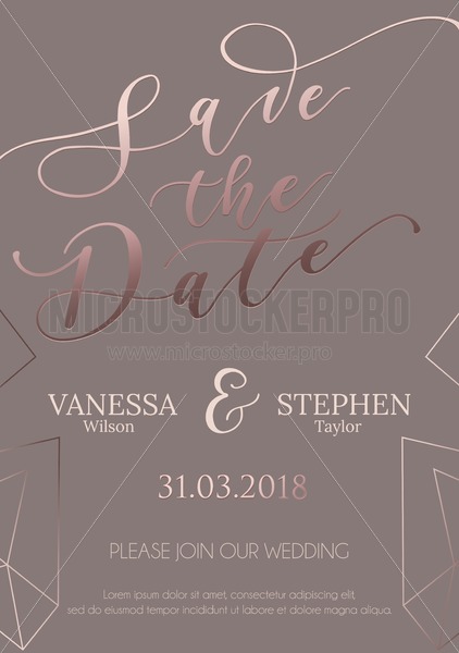 422x600 Save Our Date Wedding Invitation Design Elegance Template